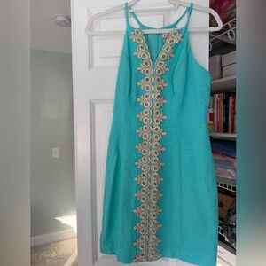 Lilly Pulitzer Pearl Seaside Aqua Shift Dress